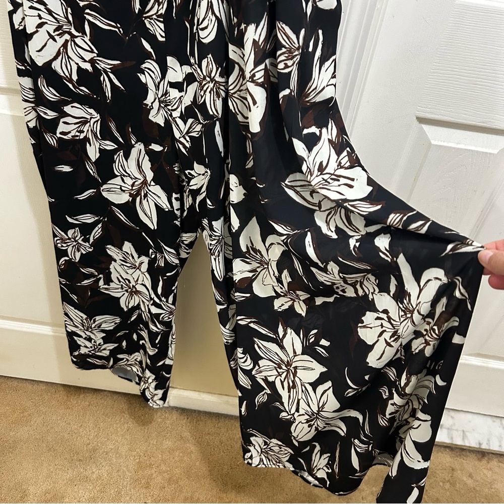 ARULA Black, White & Brown Floral Jumpsuit Size B 2X NWT - Picture 8 of 11